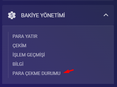 Çekim talebi kontrolü