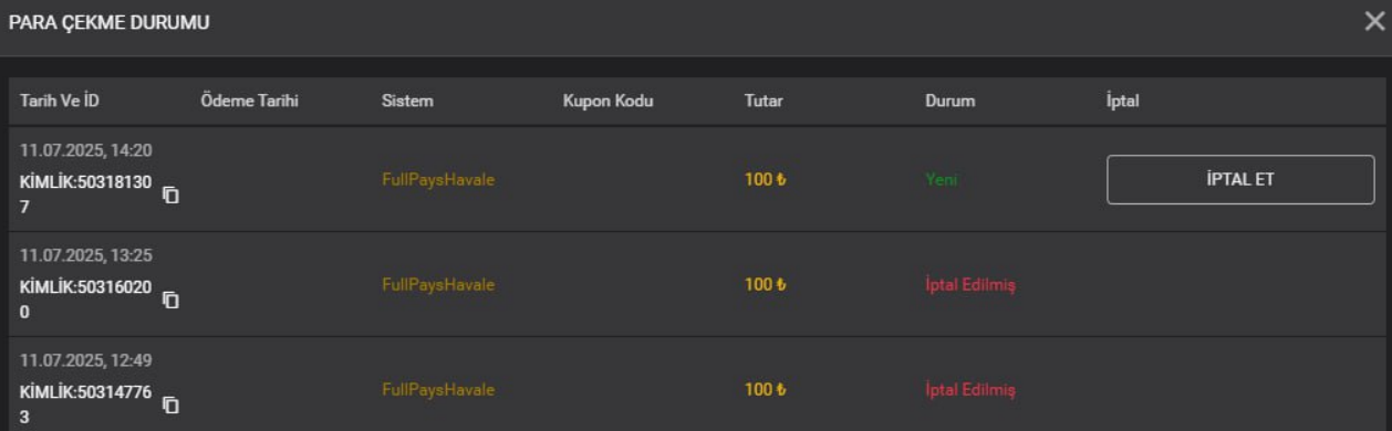 Talep durum kontrolü